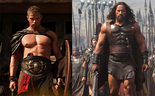 Kellan Lutz and Dwayne Johnson as Hercules