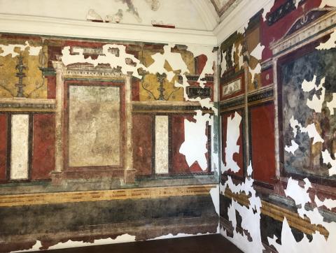 Photo of newly reopened murals in the Domus Augusti by Agnes Crawford. 