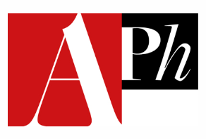 APh logo with white writing on red and black background