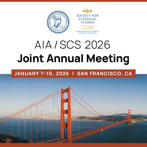 AIA/SCS 2026 Joint Annual Meeting, January 7–10, 2026, San Francisco,CA with a photo of the Golden Gate Bridge