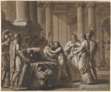 Scene from Roman History, depicting a Youth receiving Armor from a Dying Man 