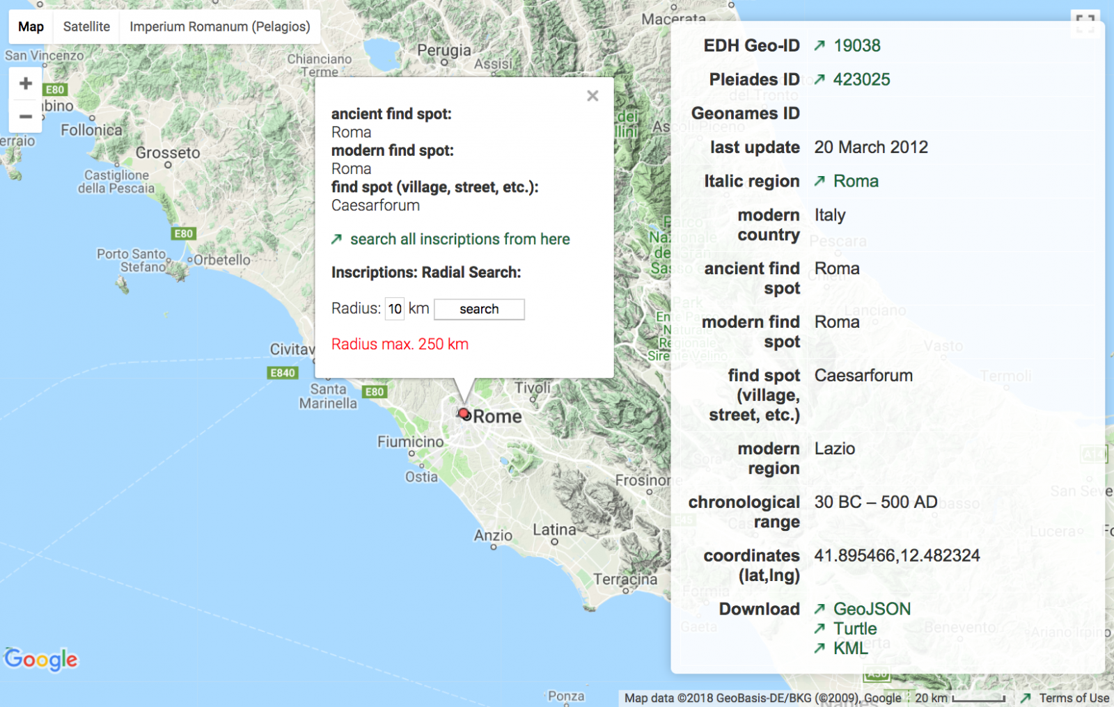 The EDH Geographic Database