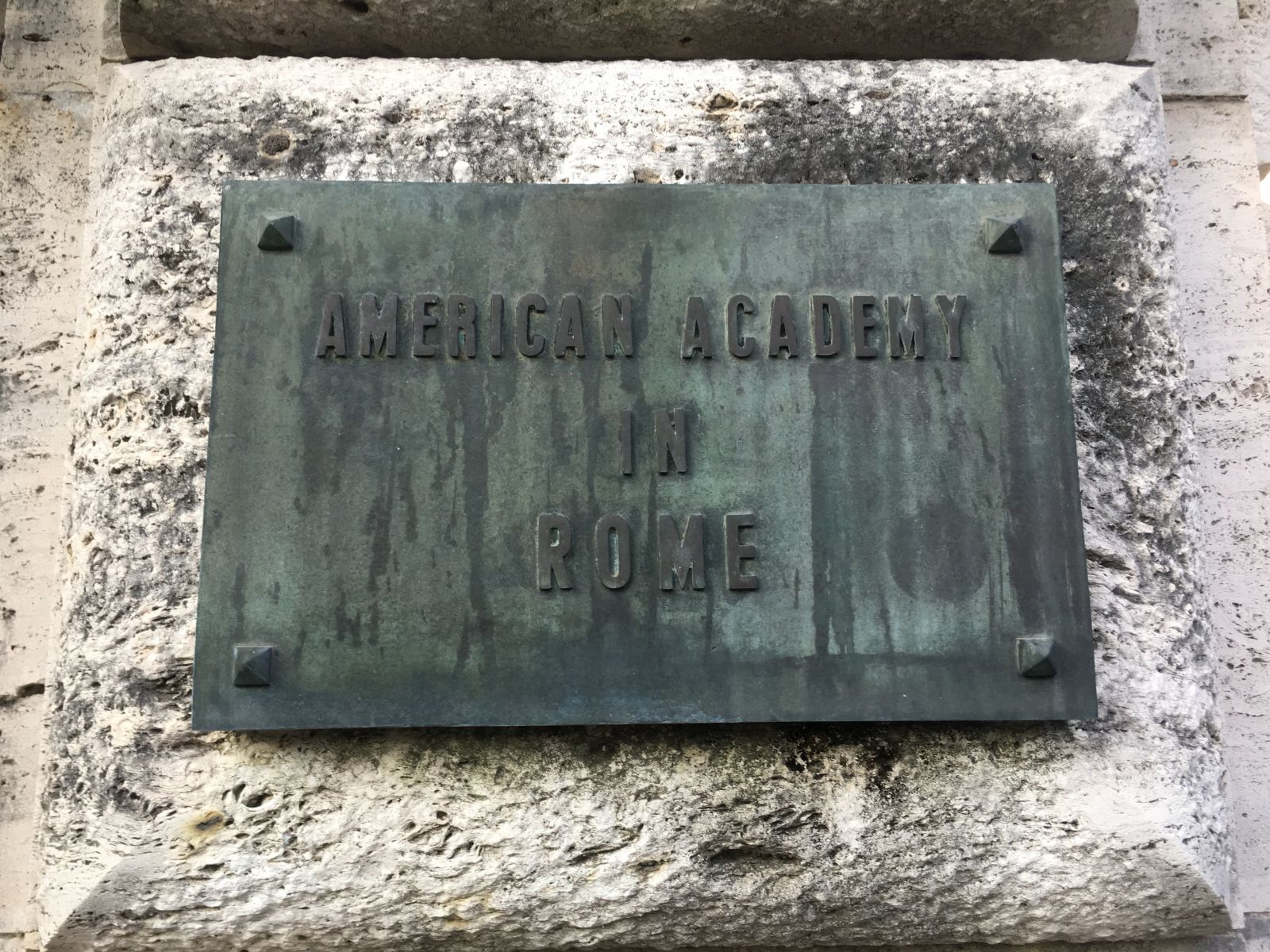 Plaque Outside the American Academy in Rome. Photo Courtesy of Catherine Bonesho.