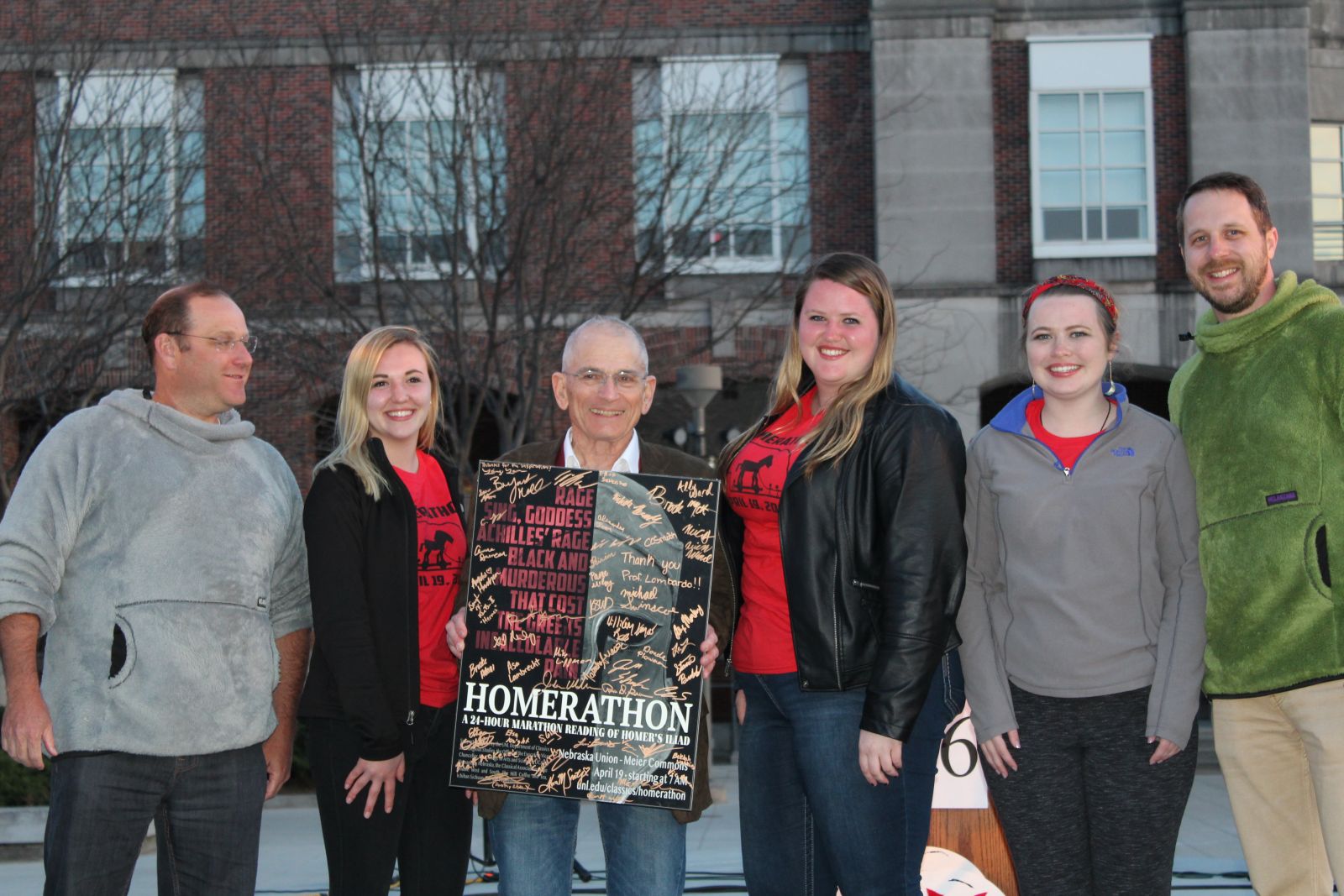 (L to R) Mike Lippman, Brooke Mott, Stanley Lombardo, Bekkah Watkins, Nichole Brady, Matthew Loar. Photo by Ellie Churchill and used by permission.