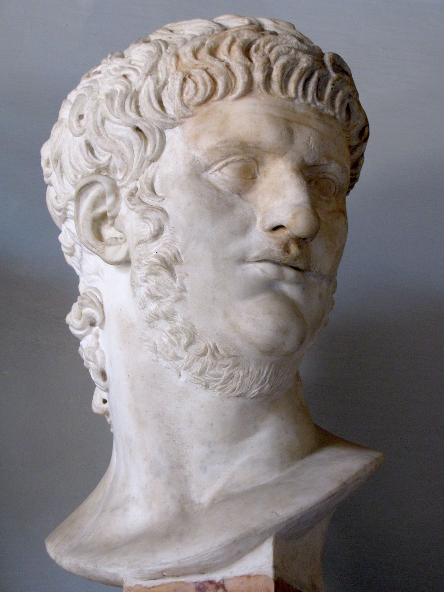 Marble bust of the emperor Nero restored in the 17th century. Capitoline Museum, Rome.